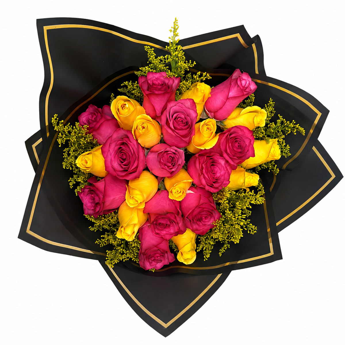 Pink & Sunshine 24 Roses Bouquet