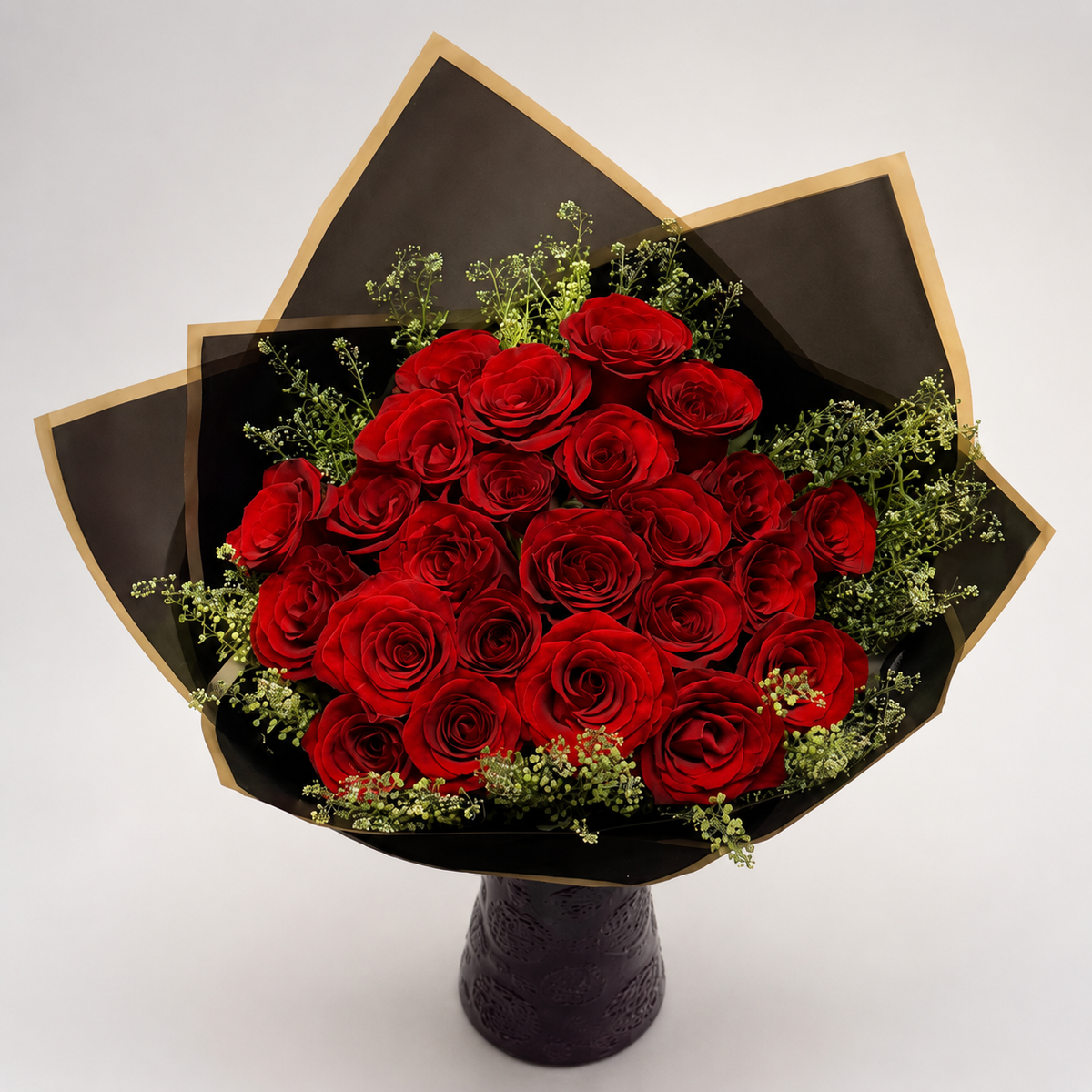 Luxury 24 Red Roses Vase Arrangement