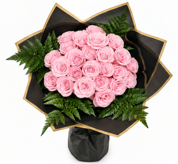Blush 24 Light Pink Roses Vase Arrangement